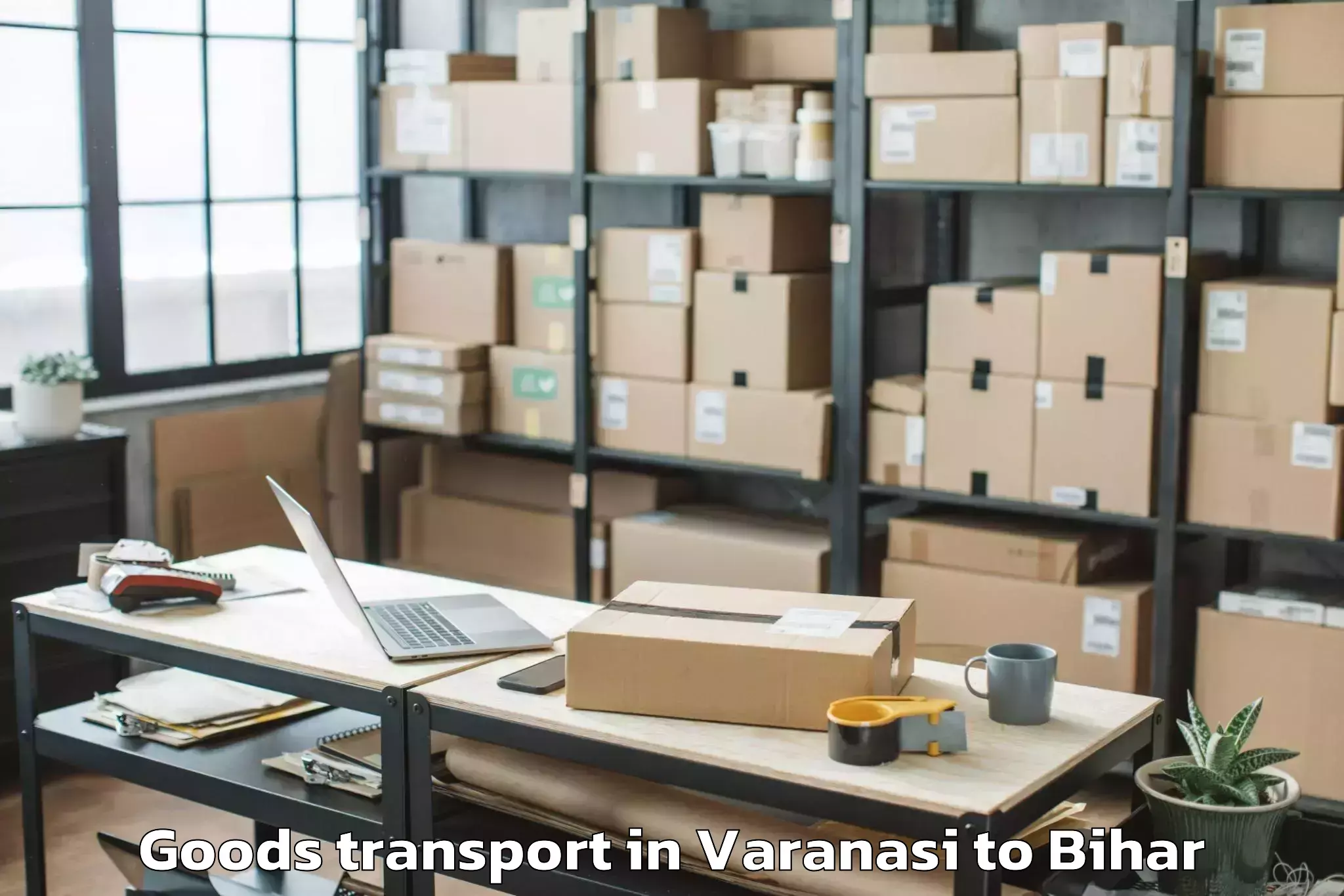 Easy Varanasi to Harsidhi Pakariya Goods Transport Booking